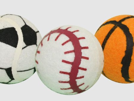 Multipet Sport Tennis Ball Dog Toy Assorted 1ea 3 pk, 2.5 in For Discount