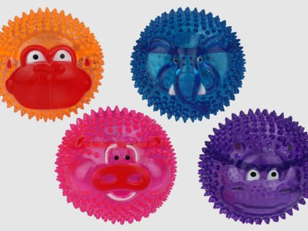 Multipet TPR Light-Up Balls Dog Toy with Animal Faces Elephant Assorted 1ea 3 in on Sale