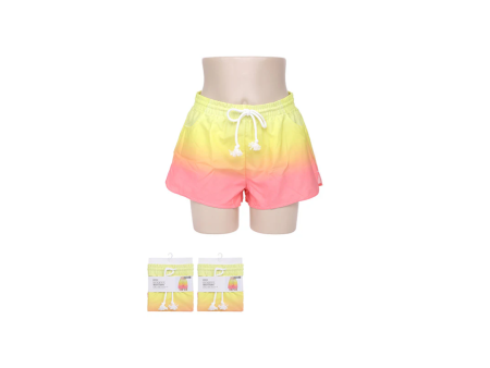 Women s Gradient-color Beach Shorts(Yellow+Orange)(S) Supply