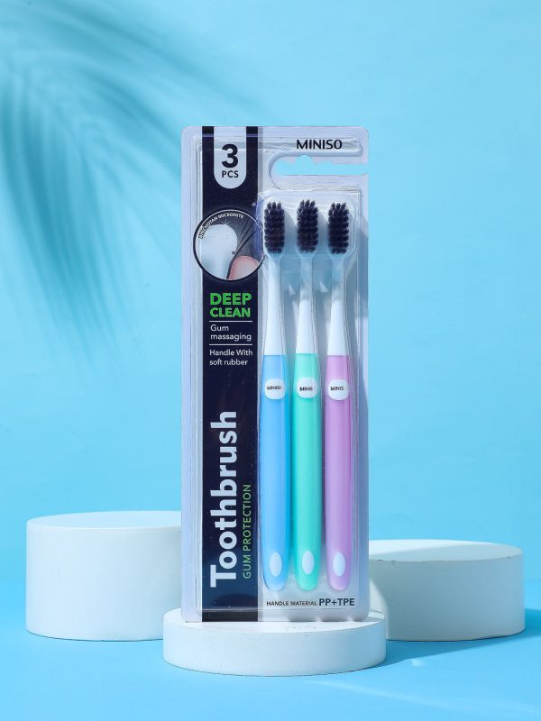 Charcoal Soft Bristles Toothbrush ( 3 Count ) Fashion