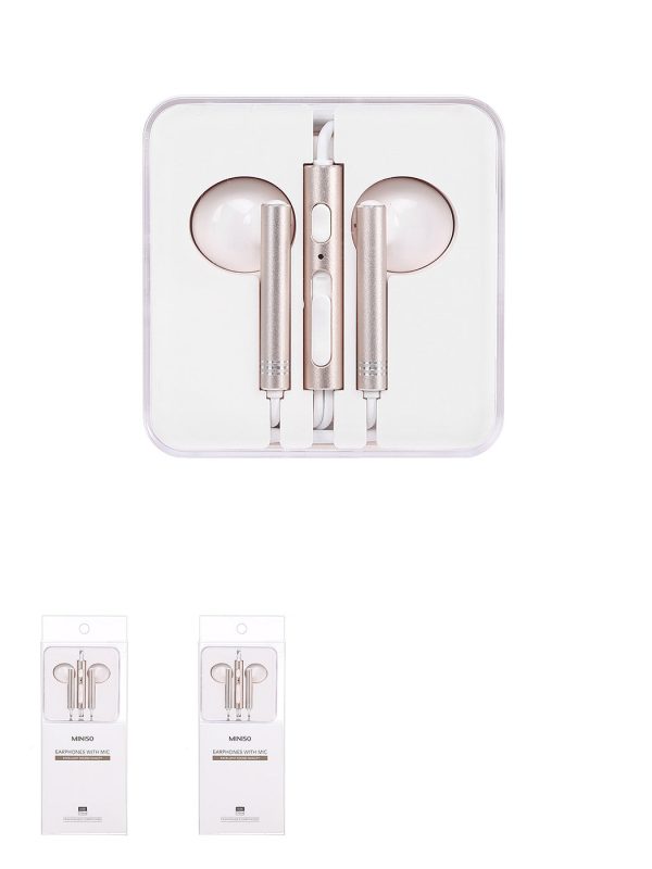 Wire Control In-ear Earphones with Mic(Gold) Model:1318 Online now