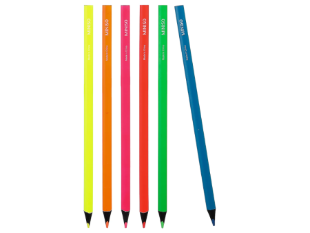 6 Neon Highlighter Pencils-M001 Online now