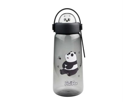 We Bare Bears Collection Plastic Cool Water Bottle with Decoration (600mL)(Panda) For Discount