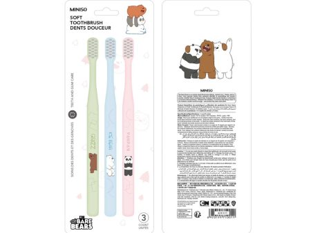 We Bare Bears Collection 5.0 Soft Toothbrush (3 Count) Supply