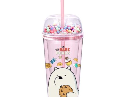 We Bare Bears Collection Water Bottle with Straw (420mL)(Ice Bear) Supply