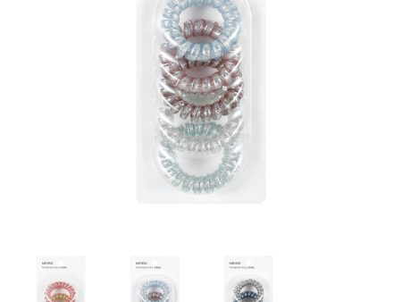 4.5 Colored Spiral Hair Ties (5pcs) Fashion