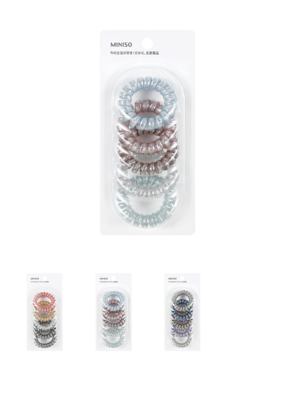 4.5 Colored Spiral Hair Ties (5pcs) Fashion