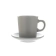 Ceramic Coffee Cup and Coaster Set (90mL)(Gray) For Sale