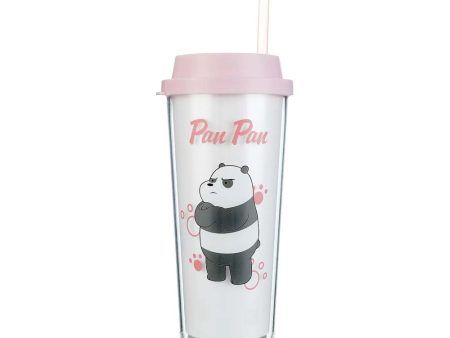 We Bare Bears Double-layer Straw Bottle 550ml(Panda) Sale