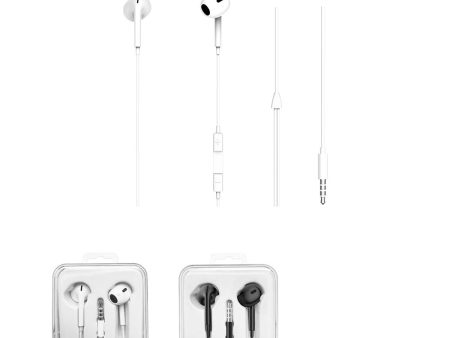 3.5 mm Charging Port Oval Shaped Half In-Ear Earphones Model: SB67 (White) Online Hot Sale